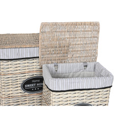 Cesto para la Ropa Sucia Home ESPRIT Blanco Marrón Negro Gris Natural