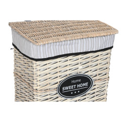 Cesto para la Ropa Sucia Home ESPRIT Blanco Marrón Negro Gris Natural