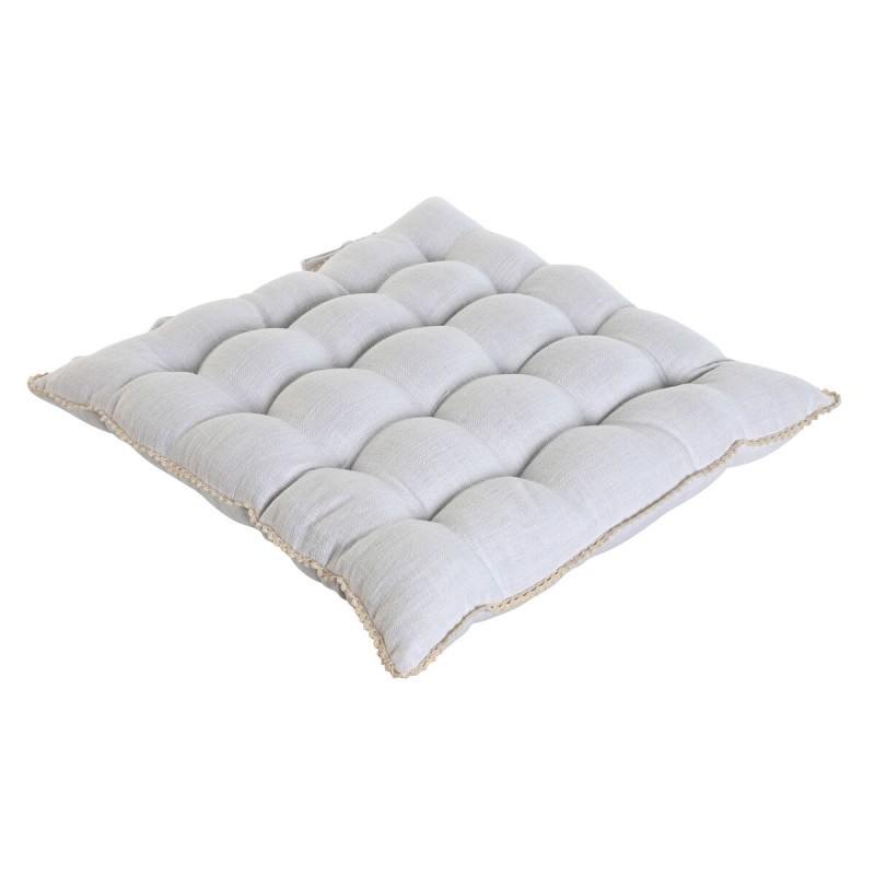Cojín para sillas Home ESPRIT Blanco 42 x 42 x 6 cm Cojín para sillas Home ESPRIT Blanco 42 x 42 x 6 cm