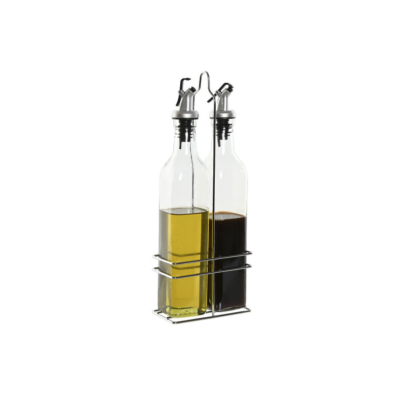 Set de Aceitera y Vinagrera Home ESPRIT Transparente Metal Cristal 500 Set de Aceitera y Vinagrera Home ESPRIT Transparente Metal Cristal 500