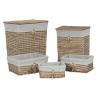 Juego de Cestas Home ESPRIT Beige Natural Mimbre 47 x 35 x 55 cm 5 Pie