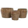 Set de Maceteros Home ESPRIT Natural Metal Fibra Tropical 32 x 32 x 25