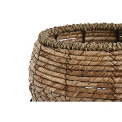 Set de Maceteros Home ESPRIT Natural Metal Fibra Tropical 32 x 32 x 25