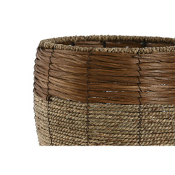 Set de Maceteros Home ESPRIT Natural Metal Fibra Tropical 33 x 33 x 30