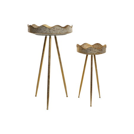 Set de Maceteros Home ESPRIT Dorado Metal Árabe 46 x 46 x 84,5 cm (2