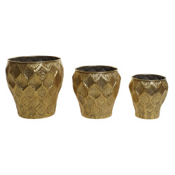 Set de Maceteros Home ESPRIT Dorado Metal Moderno 41 x 41 x 41,5 cm (3