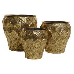 Set de Maceteros Home ESPRIT Dorado Metal Moderno 41 x 41 x 41,5 cm (3