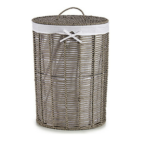 Cesto para la Ropa Gris Tela Mimbre (2 Piezas) (44 x 56 x 44 cm) (39 x