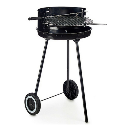 Barbacoa de Carbón con Ruedas Negro Acero Inoxidable Hierro 41,5 x 71