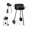 Barbacoa de Carbón con Ruedas Negro Acero Inoxidable Hierro 41,5 x 71