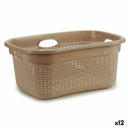 Cesto para la Ropa Beige Plástico 25 L 42,5 x 25,5 x 63,5 cm (12 Unid
