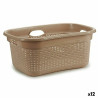 Cesto para la Ropa Beige Plástico 25 L 42,5 x 25,5 x 63,5 cm (12 Unid