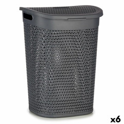 Cesto para la Ropa Antracita Plástico 60 L 43,5 x 57,5 x 34 cm (6 Uni