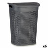Cesto para la Ropa Antracita Plástico 60 L 43,5 x 57,5 x 34 cm (6 Uni