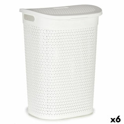 Cesto para la Ropa Blanco Plástico 60 L 43,5 x 57,5 x 34 cm (6 Unidad