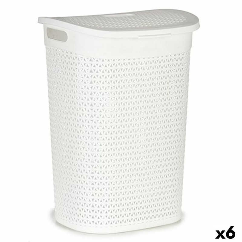 Cesto para la Ropa Blanco Plástico 60 L 43,5 x 57,5 x 34 cm (6 Unidad Cesto para la Ropa Blanco Plástico 60 L 43,5 x 57,5 x 34 cm (6 Unidad