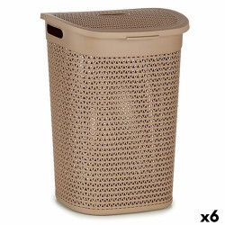 Cesto para la Ropa Beige Plástico 60 L 43,5 x 57,5 x 34 cm (6 Unidade