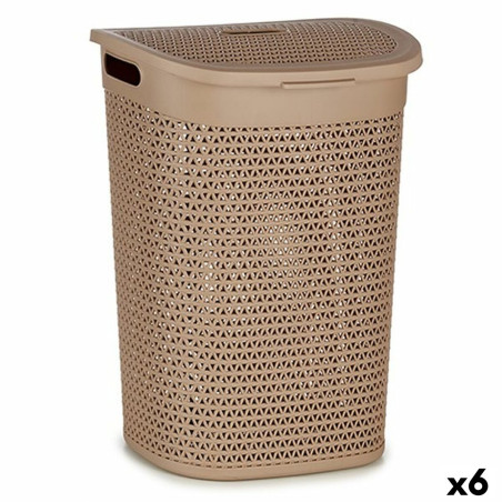 Cesto para la Ropa Beige Plástico 60 L 43,5 x 57,5 x 34 cm (6 Unidade
