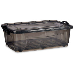Caja de Almacenamiento con Ruedas Antracita Plástico 30 L 40 x 20,5 x