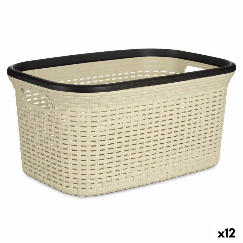 Cesto para la Ropa Crema Plástico 36 L 36 x 25,5 x 52,5 cm (12 Unidad Cesto para la Ropa Crema Plástico 36 L 36 x 25,5 x 52,5 cm (12 Unidad