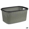 Cesto para la Ropa Gris Plástico 36 L 36 x 25,5 x 53 cm (12 Unidades)