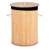 Cesto para la Ropa Sucia Natural Negro Metal Bambú 48 L Madera MDF (4