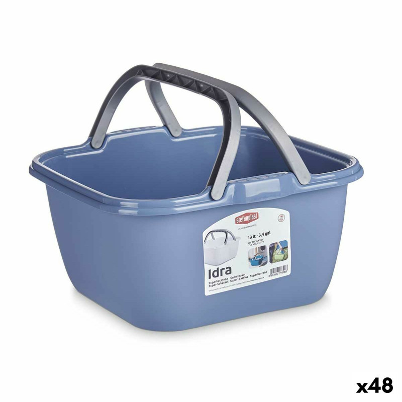 Cesta Multiusos Stefanplast Plástico 13 L 36 x 18 x 34,5 cm Con asas Cesta Multiusos Stefanplast Plástico 13 L 36 x 18 x 34,5 cm Con asas