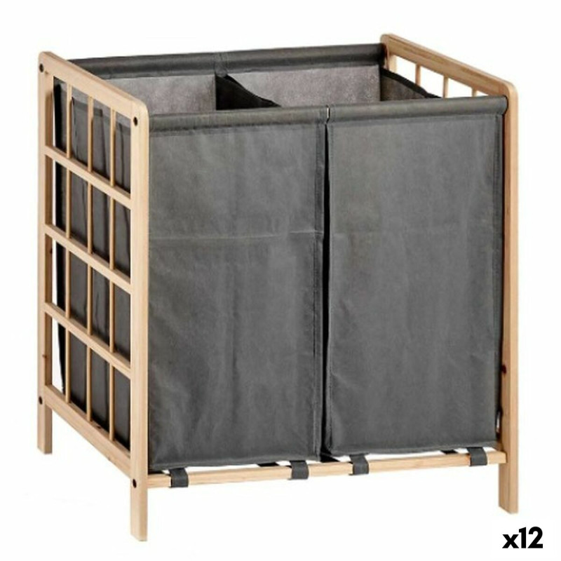Cesto para la Ropa Sucia Marrón Gris Madera 30 L x 2 33 x 60 x 59,5 c