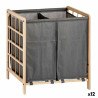 Cesto para la Ropa Sucia Marrón Gris Madera 30 L x 2 33 x 60 x 59,5 c