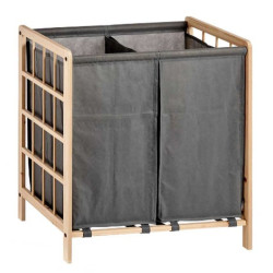 Cesto para la Ropa Sucia Marrón Gris Madera 30 L x 2 33 x 60 x 59,5 c