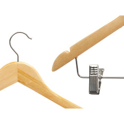 Juego de Perchas Pinzas Marrón Plateado Madera Metal 44,5 x 1,5 x 24,