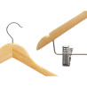 Juego de Perchas Pinzas Marrón Plateado Madera Metal 44,5 x 1,5 x 24,