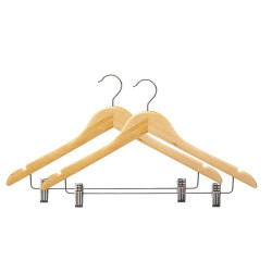 Juego de Perchas Pinzas Marrón Plateado Madera Metal 44,5 x 1,5 x 24,