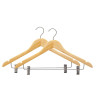 Juego de Perchas Pinzas Marrón Plateado Madera Metal 44,5 x 1,5 x 24,
