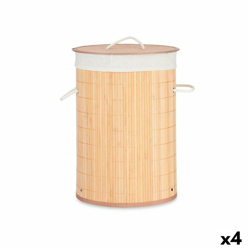 Cesto para la Ropa Sucia Natural Metal Bambú Madera MDF 48 L 37 x 50 Cesto para la Ropa Sucia Natural Metal Bambú Madera MDF 48 L 37 x 50
