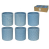 Set de Maceteros Gerimport Deco Azul Cerámica 13,5 x 13,5 x 13,2 cm (