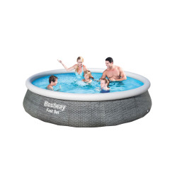 Bestway Piscina Hinchable Adulto Aro Ratan con Depurador 396x84 cm Jar