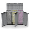 Cubo de Basura para Reciclaje Ecoline Negro/Gris 3 puertas (102 x 39 x