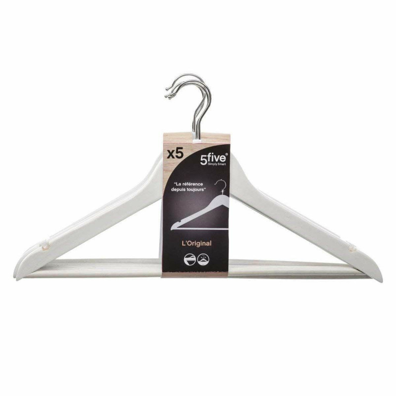 Juego de Perchas 5five Simply Smart Blanco Metal 44,5 x 23,5 x 1,5 cm Juego de Perchas 5five Simply Smart Blanco Metal 44,5 x 23,5 x 1,5 cm