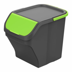 Cubo de Basura para Reciclaje Mondex Stack N' Sort Verde Gris 25 L Con