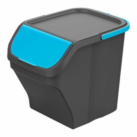 Cubo de Basura para Reciclaje Mondex Stack N' Sort Azul Gris 25 L Apil