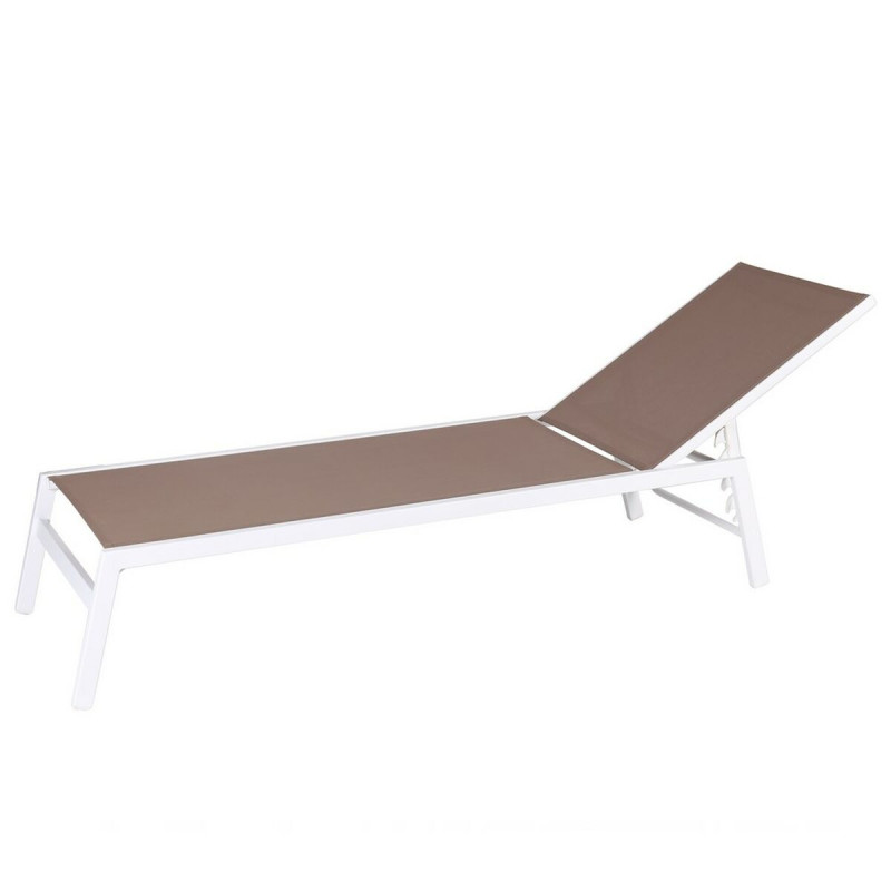 Tumbona Thais Blanco Taupé 199 x 61 x 30 cm Tumbona Thais Blanco Taupé 199 x 61 x 30 cm