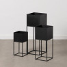 Set de Maceteros Negro Metal 26 x 26 x 70 cm (3 Unidades)