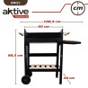 Barbacoa de Carbón con Ruedas Aktive Metal esmaltado 100,5 x 88,5 x 4