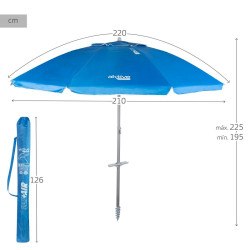 Sombrilla Aktive Azul Poliéster Aluminio 220 x 225 x 220 cm (6 Unidad