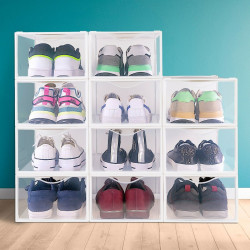 Caja apilable para zapatos Max Home Blanco 12 Unidades Polipropileno A
