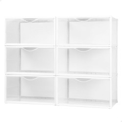 Caja apilable para zapatos Max Home Blanco 6 Unidades Polipropileno AB
