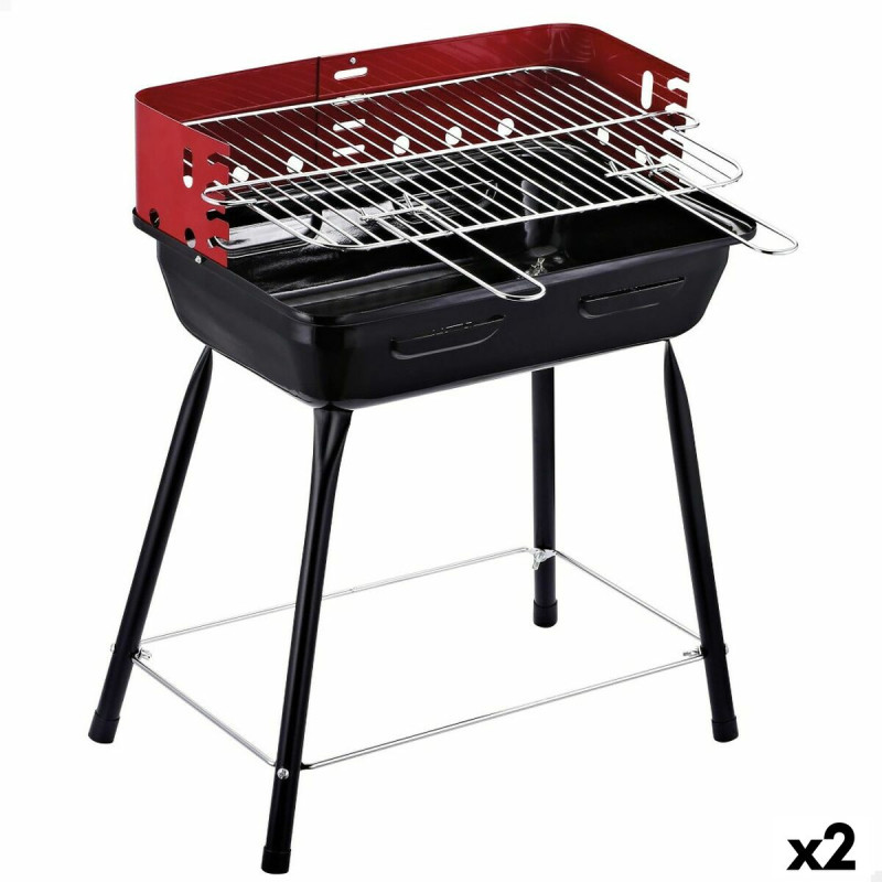Barbacoa Portátil Aktive Metal 42 x 54 x 42 cm (2 Unidades) Barbacoa Portátil Aktive Metal 42 x 54 x 42 cm (2 Unidades)