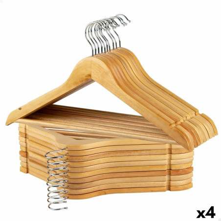Juego de Perchas Max Home Natural Madera Acero 44,5 x 23 x 1 cm 20 Pie