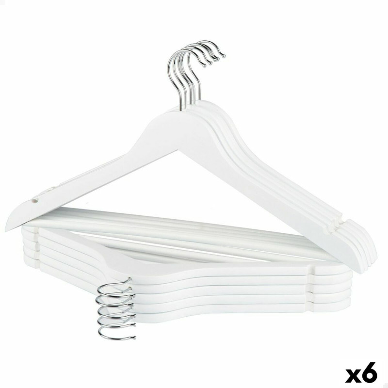 Juego de Perchas Max Home Blanco Madera Acero 44,5 x 23 x 1 cm 10 Piez